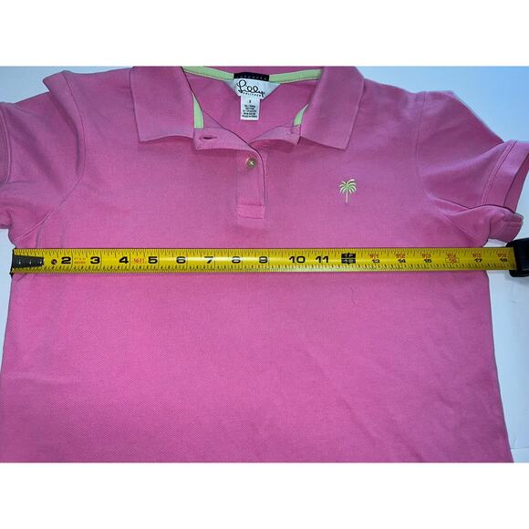Lilly Pulitzer Polo Shirt Women’s Size Small Pink Short Sleeve Cotton Shrunken - Picture 6 of 13